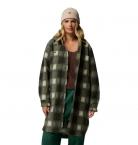 Columbia WILDEST VENTURE LONG FLEECE COAT W (greenscape blurred ombre)
