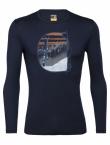 Icebreaker MENS 200 OASIS LS CREWE MT BLANC RISE (midnight navy)