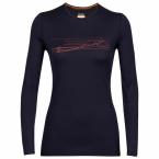 Icebreaker WMNS 200 OASIS LS CREWE SKI STRIPES (midnight navy)