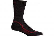 Icebreaker MENS HIKE+ LIGHT CREW (Jet HTHR/Red/Black)