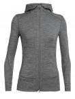 Icebreaker WMNS QUANTUM II LS ZIP HOOD (Gritstone HTHR)