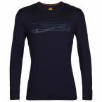 Icebreaker MENS 200 OASIS LS CREWE SKI STRIPES (midnight navy)