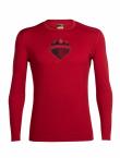 Icebreaker  MENS OASIS LS CREWE SKI CREST (Oxblood)