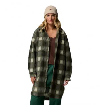 Columbia WILDEST VENTURE LONG FLEECE COAT W (greenscape blurred ombre)