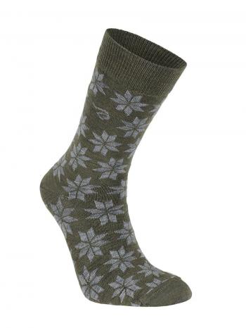 Ivanhoe of Sweden WOOL SOCK SNOWFLAKE (loden green)