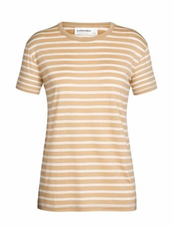 Icebreaker W GRANARY SS TEE STRIPE (sand/ecru)