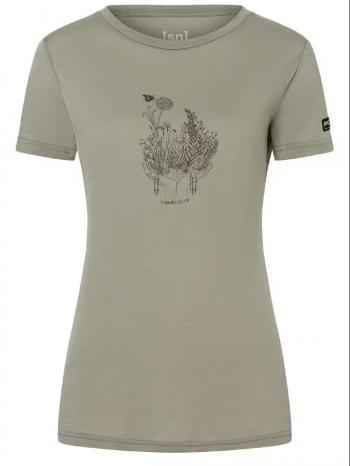 super.natural W FLOWERHANDS TEE (dried sage/blackink/copper)