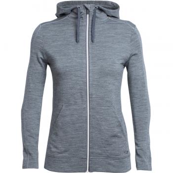 Icebreaker  WMNS DIA LS ZIP HOOD (Gritstone HTHR/Snow/Gritstone HTHR)