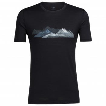 Icebreaker MENS TECH LITE SS CREWE MISTY PEAKS (Black)