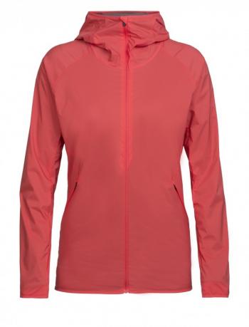 Icebreaker WMNS CORIOLIS HOODED WINDBREAKER (POPPY RED)