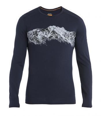 Icebreaker M 200 OASIS LS CREWE REMARKABLES (midnight navy)