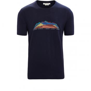 Icebreaker M TECH LITE II SS TEE 7 MOUNTAIN TOP (midnight navy)