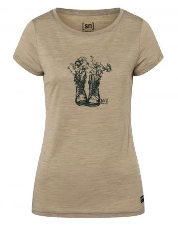 super.natural W BLOOMING BOOTS TEE (seneca rock melange)