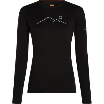 Icebreaker W 200 OASIS LS CREWE RAINER RIDGE (black)