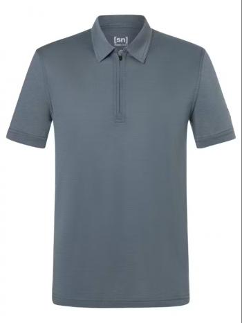 super.natural M ZIP POLO (turbulence blue)