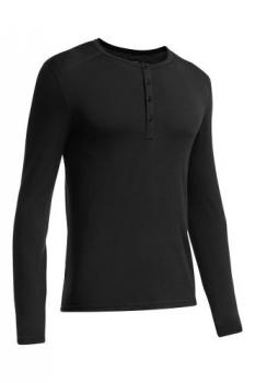 Icebreaker  MENS OASIS LS HENLEY (Black)