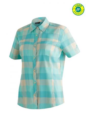 Maier Sports KENDRA S/S BLUSE W (turquoise check)